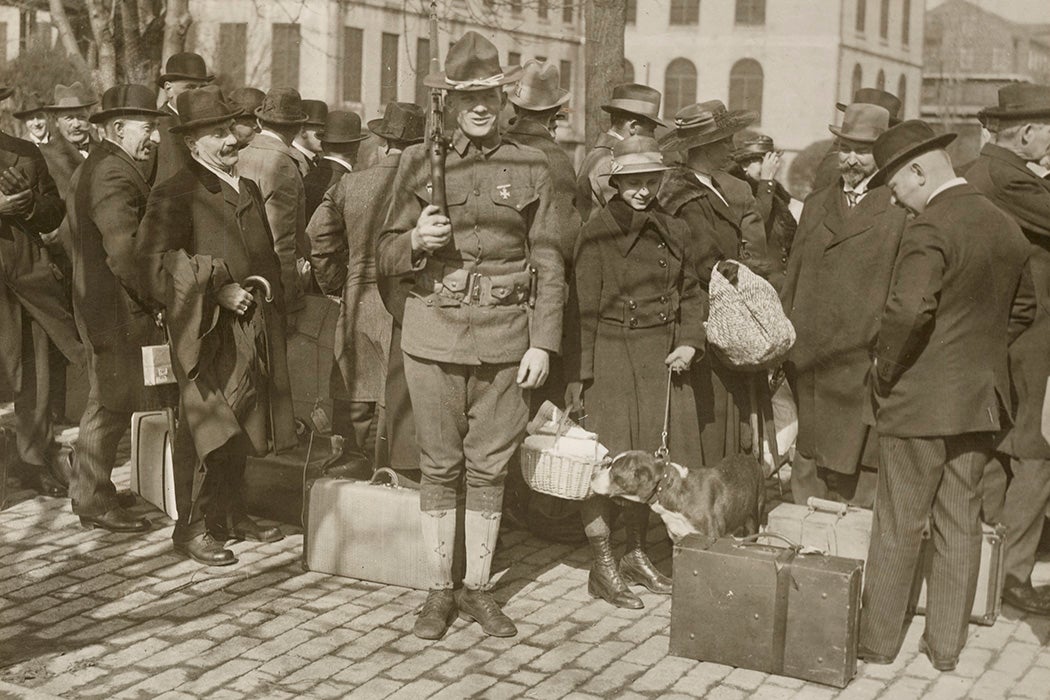 Enemy aliens on way to detention camp, Gloucester, NJ, 1918